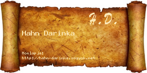 Hahn Darinka névjegykártya
